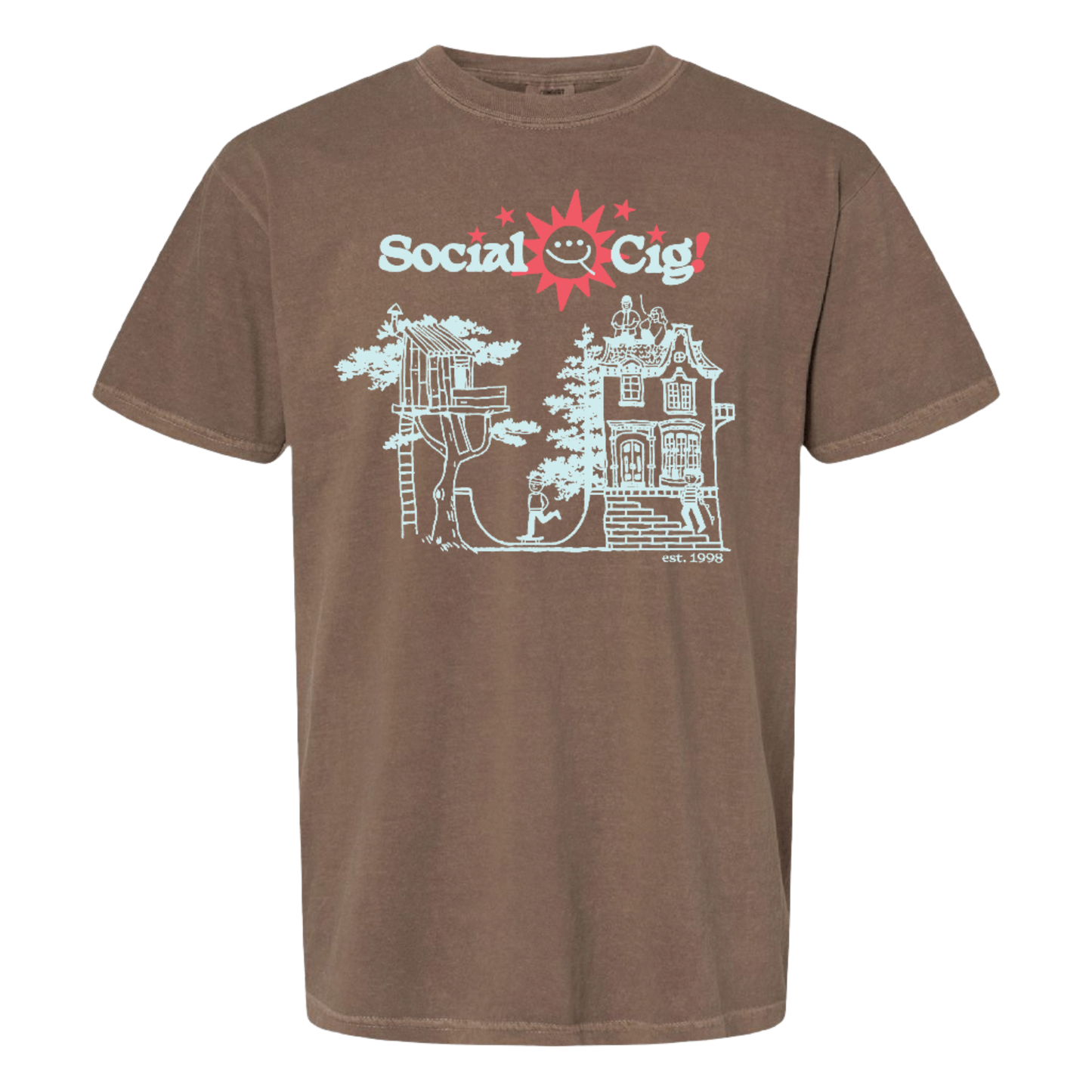 Social Cig Treehouse Tee in Espresso on Comfort Colors garment