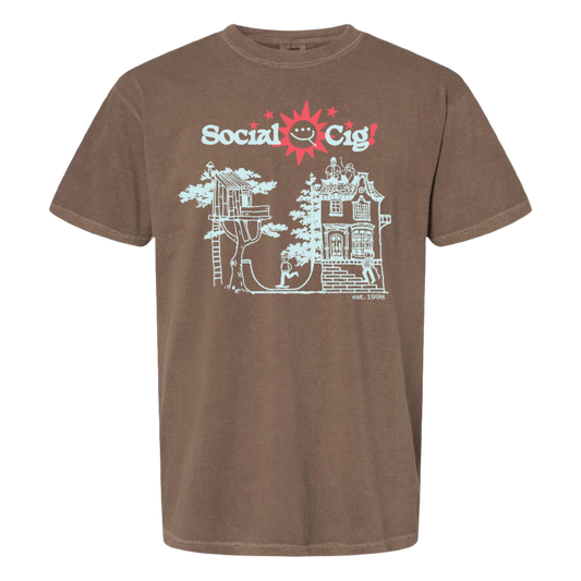 Social Cig Treehouse Tee in Espresso on Comfort Colors garment