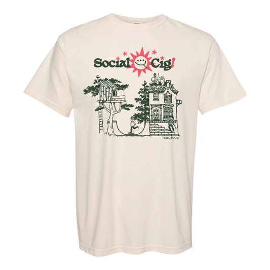 Social Cig Treehouse Tee in Ivory on Comfort Colors garment